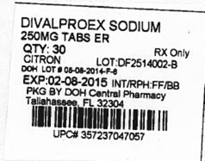 Label Image For 250mg (Divalproex 250mg)